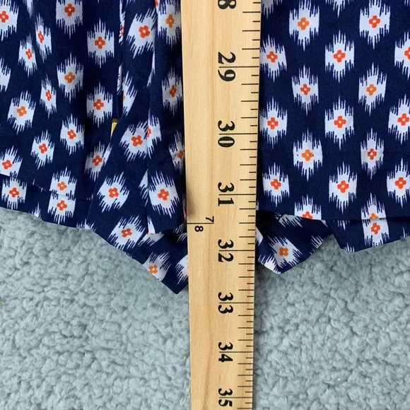 Michael Kors Romper Women’s Size XS Blue Long Sleeve Printed Shorts One Piece - Picture 10 of 12